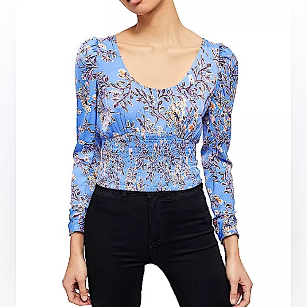Free People | Blue Floral Santiago Print Blouse - Boho - Romantic - Feminine